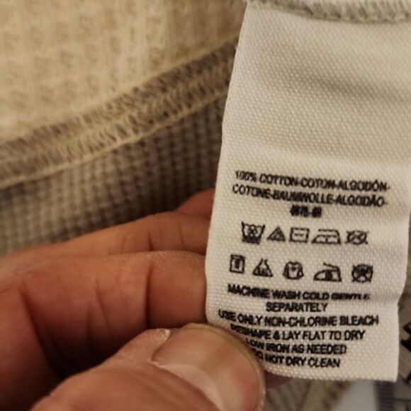 - Free people, cream and tan color block waffle knit, formal sweatshirt me… - Picture 8 of 8